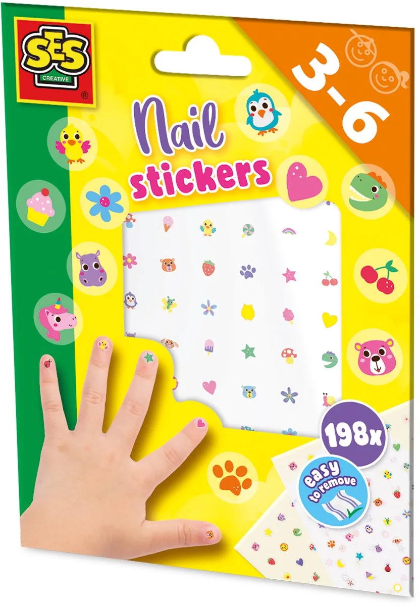 198 Nageltransfers op 2 Vellen - Vanaf 3 Jaar - Nail Art Kinderen - Eenvoudig Verwijderbaar - Schoencadeautjes Sinterklaas från SES Creative i Nagelstickers – produktbild