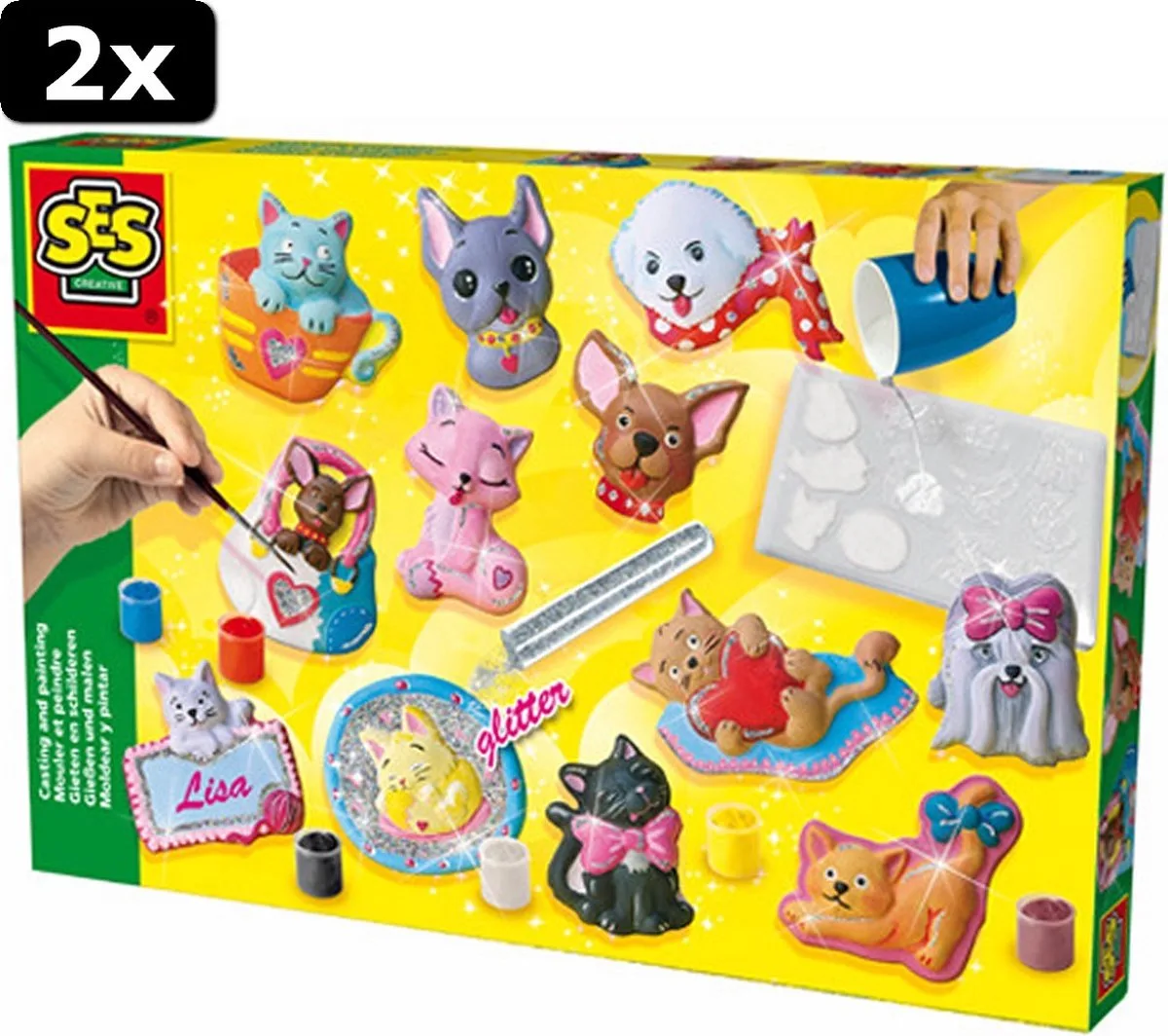 2x SES Creative Gipsgieten Hond En Kat von SES Creative in Mehrfarbig – Produktfoto