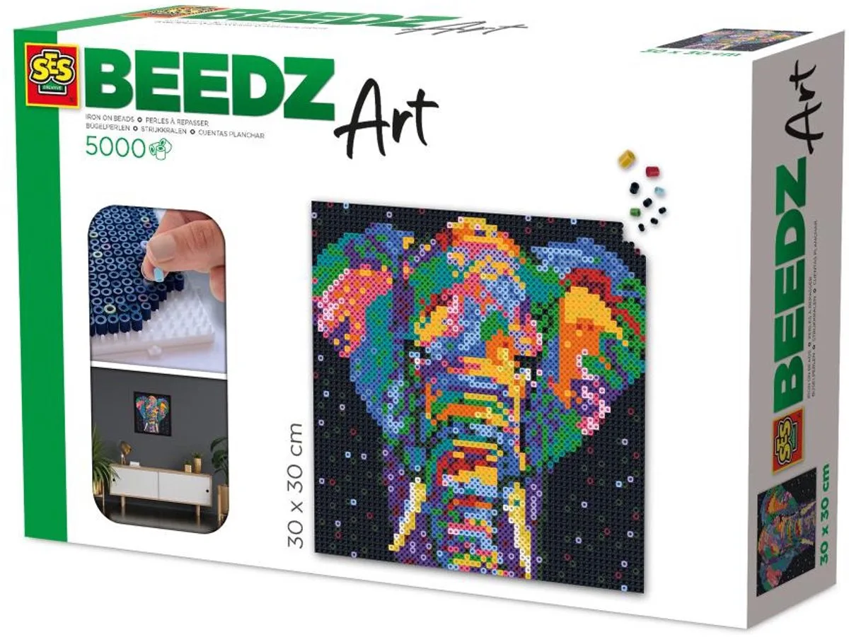 Beedz Art Strijkkralen Set - Fantasie - Voor Volwassenen - 5000 Stuks - Knutselen - PVC-Vrij - Schoencadeautjes Sinterklaas by SES Creative in Olifant – product photo