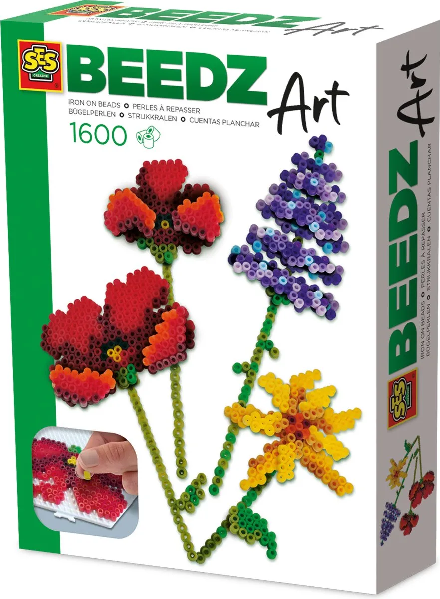 Beedz Art Strijkkralen Set - Wilde Bloemen 3D - Voor Volwassenen - 1600 Stuks - Knutselen - PVC-Vrij - Schoencadeautjes Sinterklaas by SES Creative in Bloemen boeket – product photo