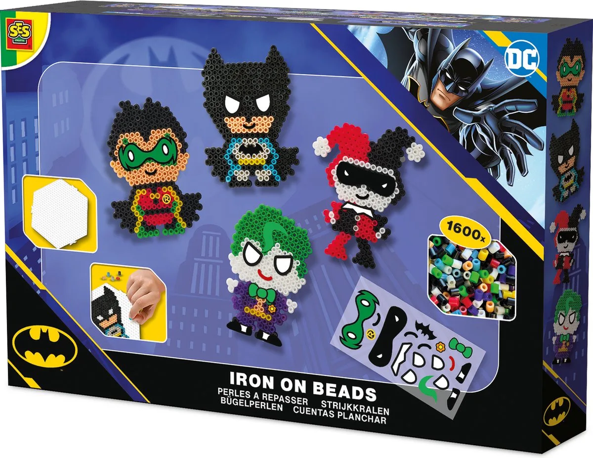 Beedz DC Batman Strijkkralen Set - Figuren - Vanaf 5 Jaar - 1600 Stuks - Knutselen - PVC-Vrij - Schoencadeautjes Sinterklaas de SES Creative en Batman figures – photo du produit