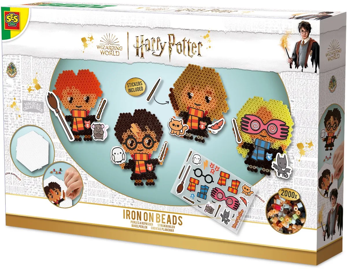 Beedz Harry Potter Strijkkralen Set - Figuren - Vanaf 6 Jaar - 2000 Stuks - Knutselen - PVC-Vrij - Schoencadeautjes Sinterklaas de SES Creative en Harry Potter figuren – photo du produit