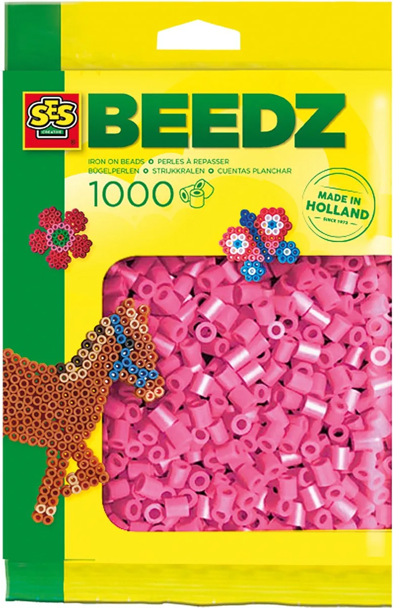 Beedz Strijkkralen - Navulling - Vanaf 5 Jaar - 1000 Stuks - Knutselen - PVC-Vrij - Schoencadeautjes Sinterklaas van SES Creative in Roze – productfoto