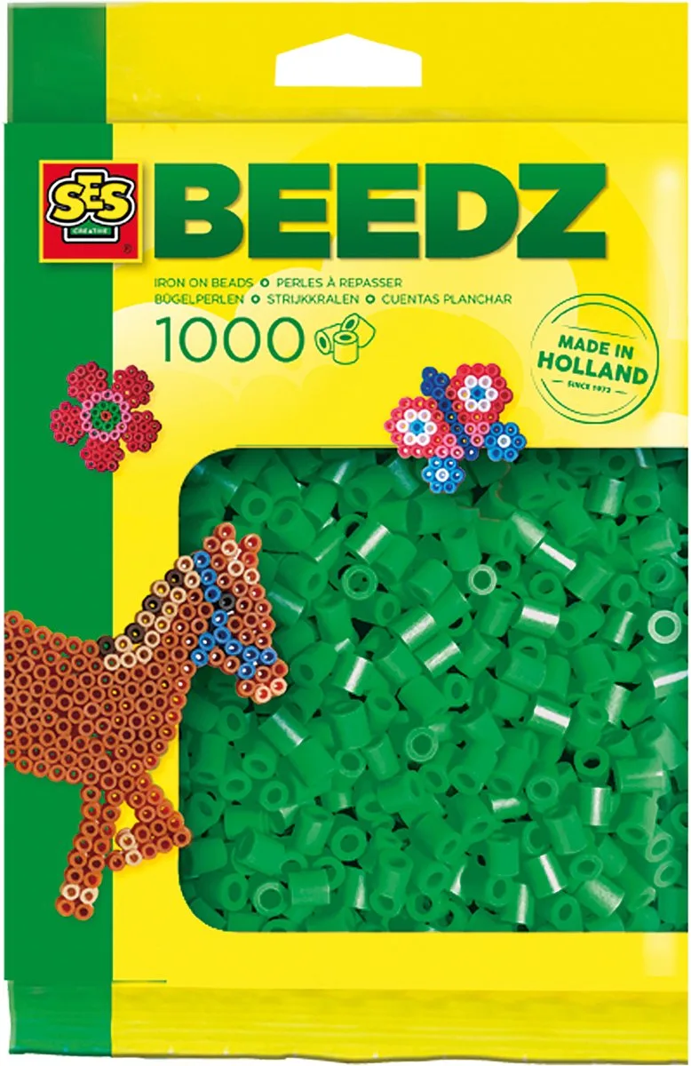 Beedz Strijkkralen - Navulling - Vanaf 5 Jaar - 1000 Stuks - Knutselen - PVC-Vrij - Schoencadeautjes Sinterklaas de SES Creative en Vert – photo du produit