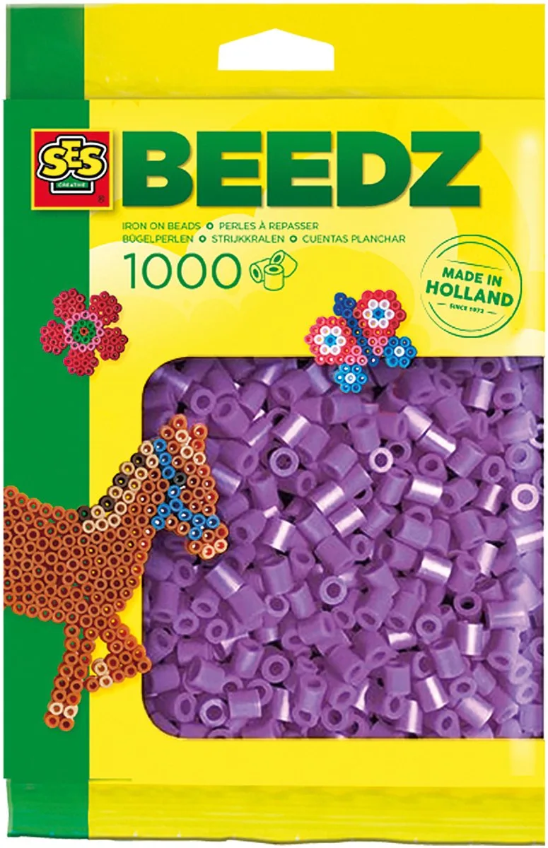 Beedz Strijkkralen - Navulling - Vanaf 5 Jaar - 1000 Stuks - Knutselen - PVC-Vrij - Schoencadeautjes Sinterklaas de SES Creative en Violet – photo du produit