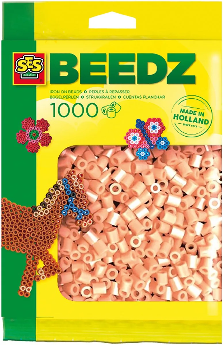 Beedz Strijkkralen - Navulling - Vanaf 5 Jaar - 1000 Stuks - Knutselen - PVC-Vrij - Schoencadeautjes Sinterklaas de SES Creative en Zalmroze – photo du produit