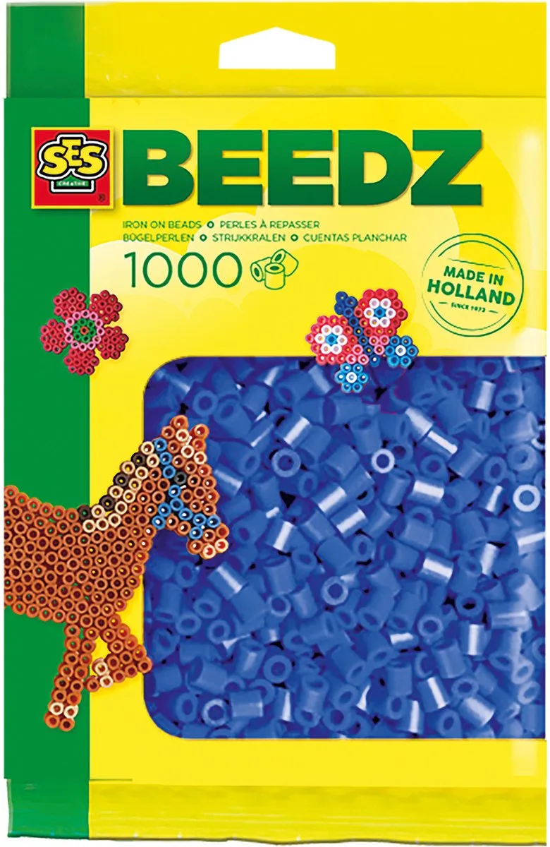 Beedz Strijkkralen - Navulling - Vanaf 5 Jaar - 1000 Stuks - Knutselen - PVC-Vrij - Schoencadeautjes Sinterklaas de SES Creative en Bleu foncé – photo du produit