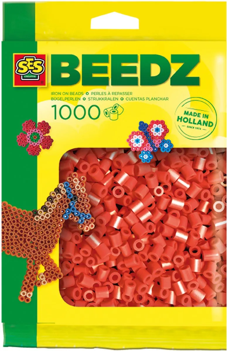 Beedz Strijkkralen - Navulling - Vanaf 5 Jaar - 1000 Stuks - Knutselen - PVC-Vrij - Schoencadeautjes Sinterklaas de SES Creative en Rouge – photo du produit