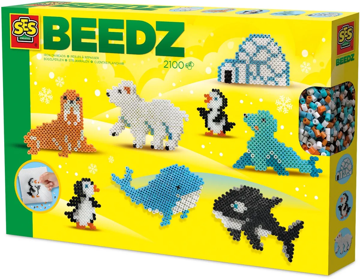 Beedz Strijkkralen Set - Pooldieren - Vanaf 5 Jaar - 2100 Stuks - Knutselen - PVC-Vrij - Schoencadeautjes Sinterklaas von SES Creative in Pool dieren – Produktfoto