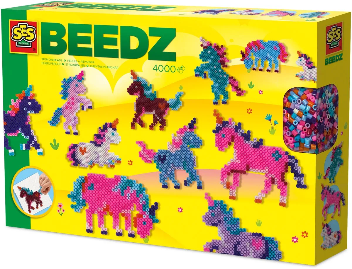 Beedz Strijkkralen Set - Unicornwereld - Voor Meisjes vanaf 5 Jaar - 4000 Stuks - Knutselen - PVC-Vrij - Schoencadeautjes Sinterklaas de SES Creative en Multicolore – photo du produit