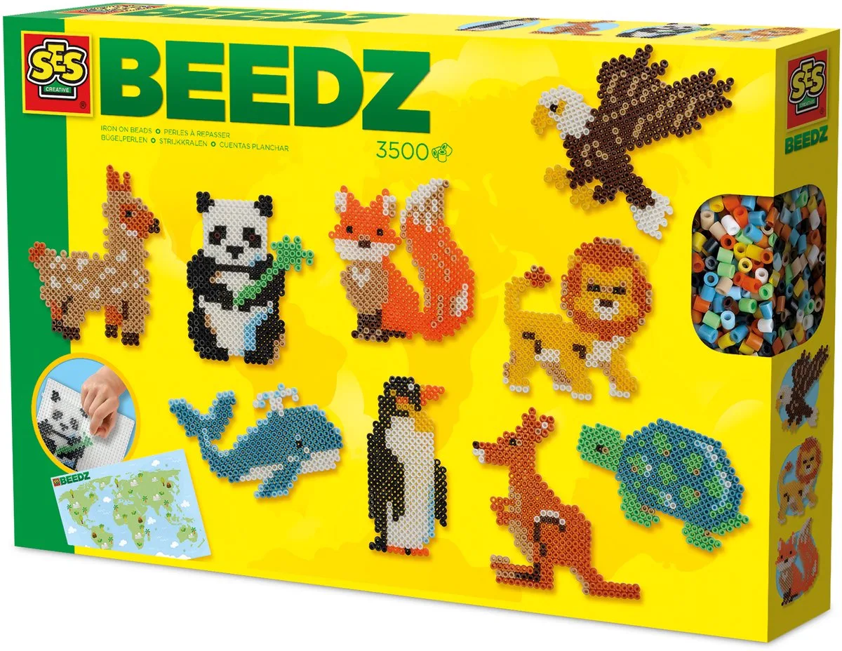 Beedz Strijkkralen Set - Vanaf 5 Jaar - 3500 Stuks - Knutselen - PVC-Vrij - Schoencadeautjes Sinterklaas von SES Creative in Wereld dieren – Produktfoto