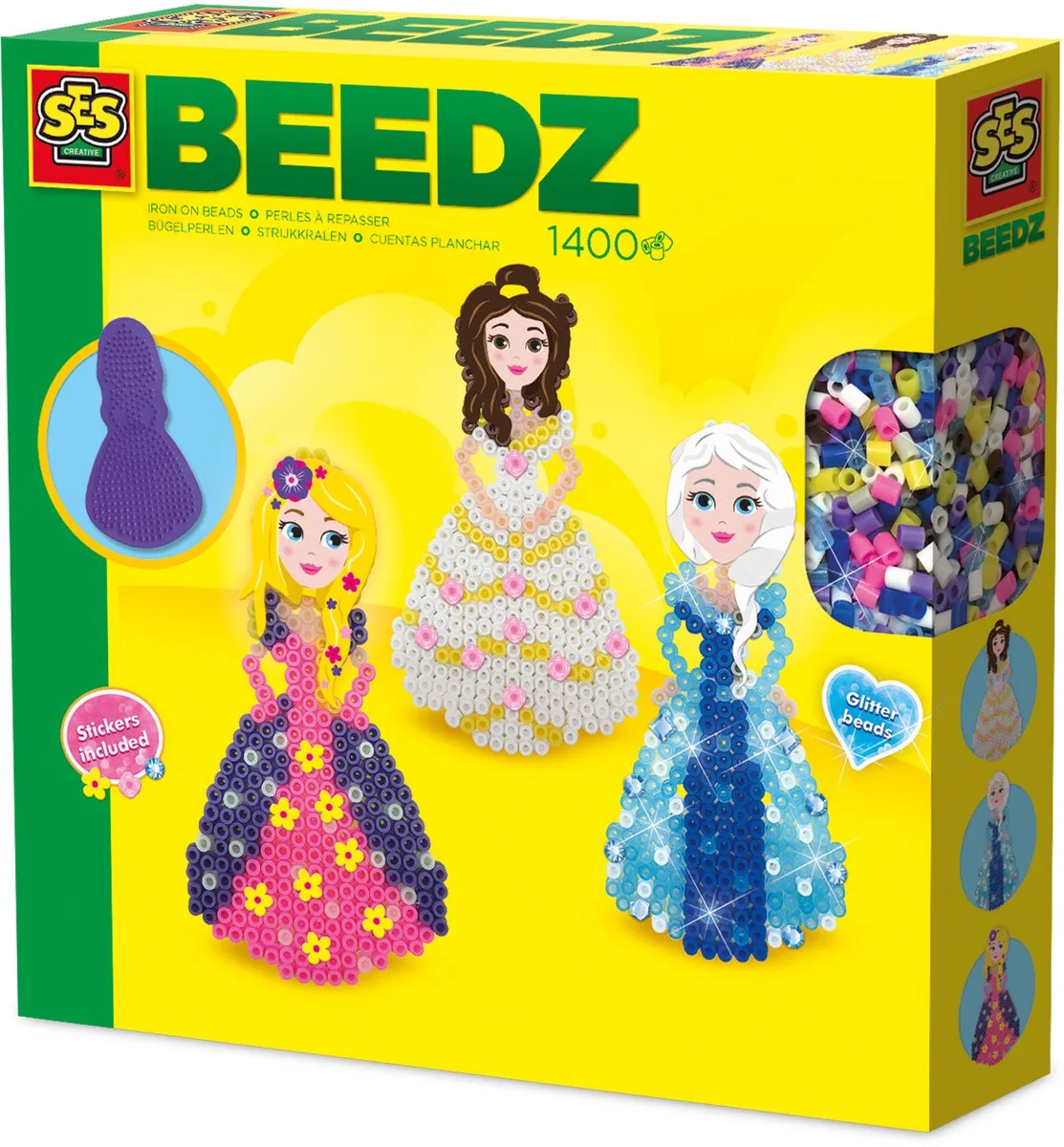 Beedz Strijkkralen Set - Voor Meisjes vanaf 5 Jaar - 1400 Stuks - Knutselen - PVC-Vrij - Schoencadeautjes Sinterklaas van SES Creative in Prinsessen – productfoto