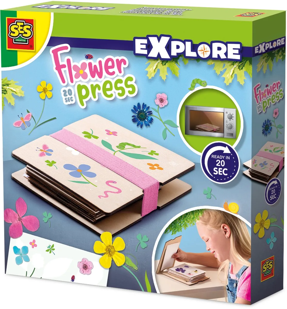 Bloemenpers voor de Magnetron met Plakvellen - Vanaf 5 Jaar - Buitenspeelgoed - Schoencadeautjes Sinterklaas från SES Creative i Bloemenpers – 20 sec. – produktbild