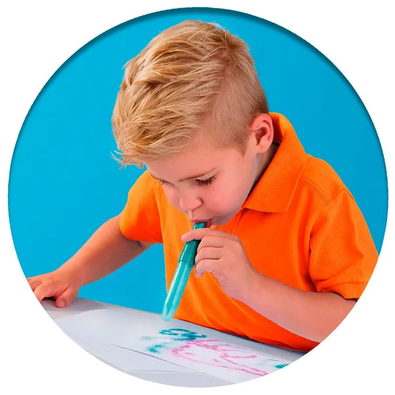 Blow Airbrush Pens - 7 Kleuren Airbrush Viltstiften - Vanaf 5 Jaar - 7 Stuks - Blaasstiften - Goed Uitwasbaar - Schoencadeautjes Sinterklaas by SES Creative in Multicolour – product photo 3 of 3