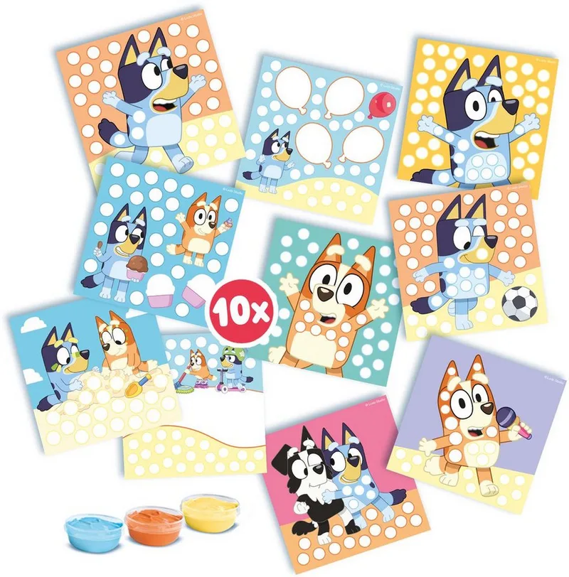 Bluey - Vingerverf - Baby Speelgoed - Vegan & Glutenvrij - Goed Uitwasbaar - Voor Kinderen Vanaf 2 Jaar - 10 Kaarten by SES Creative in Vingerverven – product photo 4 of 4