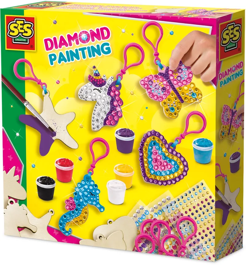 Diamond Painting - Voor Meisjes vanaf 5 Jaar - 560 Diamonds - Schoencadeautjes Sinterklaas by SES Creative in Houten sleutelhangers – product photo 1 of 3