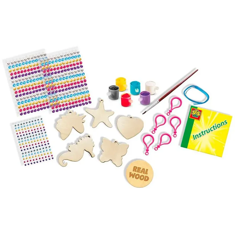 Diamond Painting - Voor Meisjes vanaf 5 Jaar - 560 Diamonds - Schoencadeautjes Sinterklaas by SES Creative in Houten sleutelhangers – product photo 2 of 3