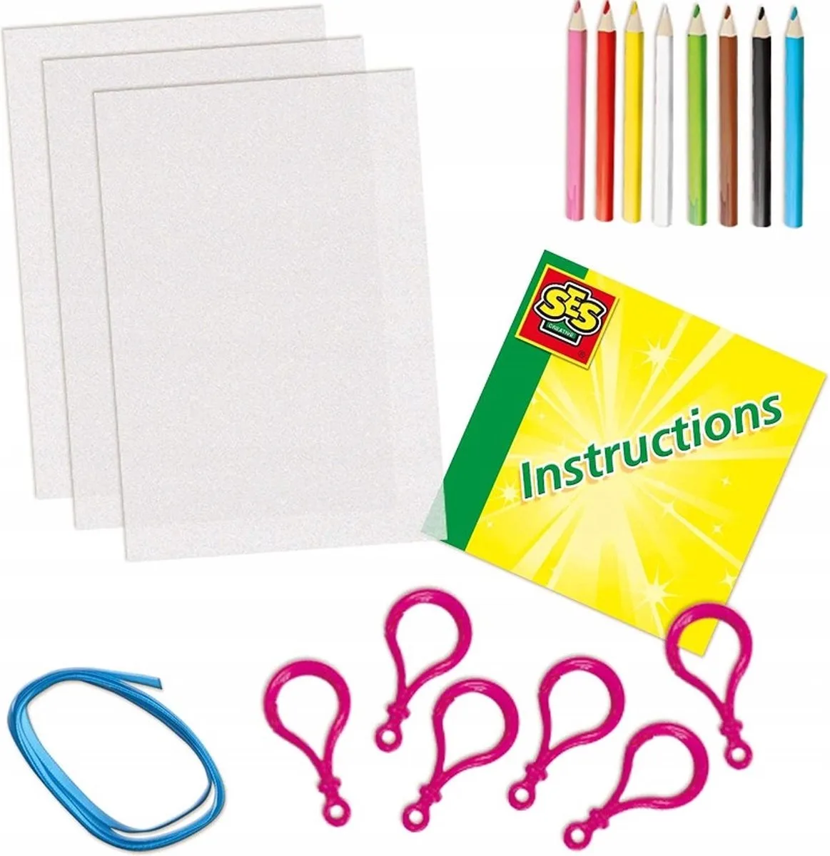 Dinosaurussen Sleutelhangers Creatieve Krimpfolie 10127 de SES Creative en Multicolore – photo du produit