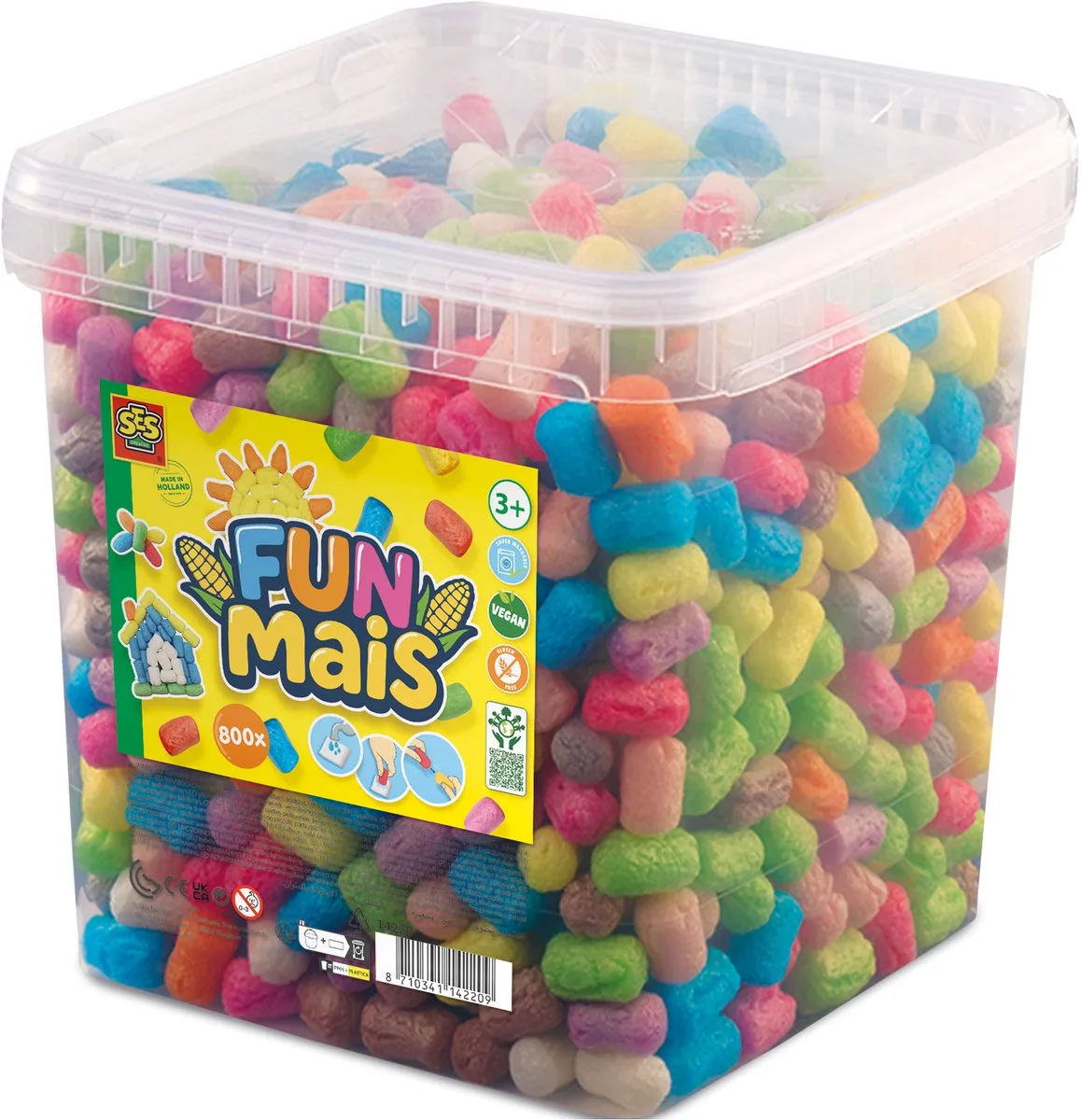 Funmais Emmer met Sponsje - 800 Stuks - Vanaf 3 Jaar - Knutselen - Schoencadeautjes Sinterklaas de SES Creative en Multicolore – photo du produit