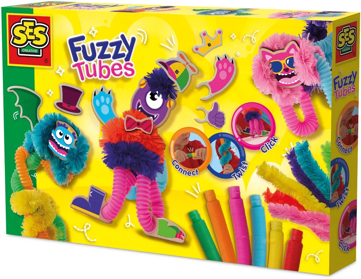 Fuzzy Tubes Figuren Maken met Accessoires - 6 Tubes - Vanaf 3 Jaar - Knutselen - Schoencadeautjes Sinterklaas von SES Creative in Mehrfarbig – Produktfoto