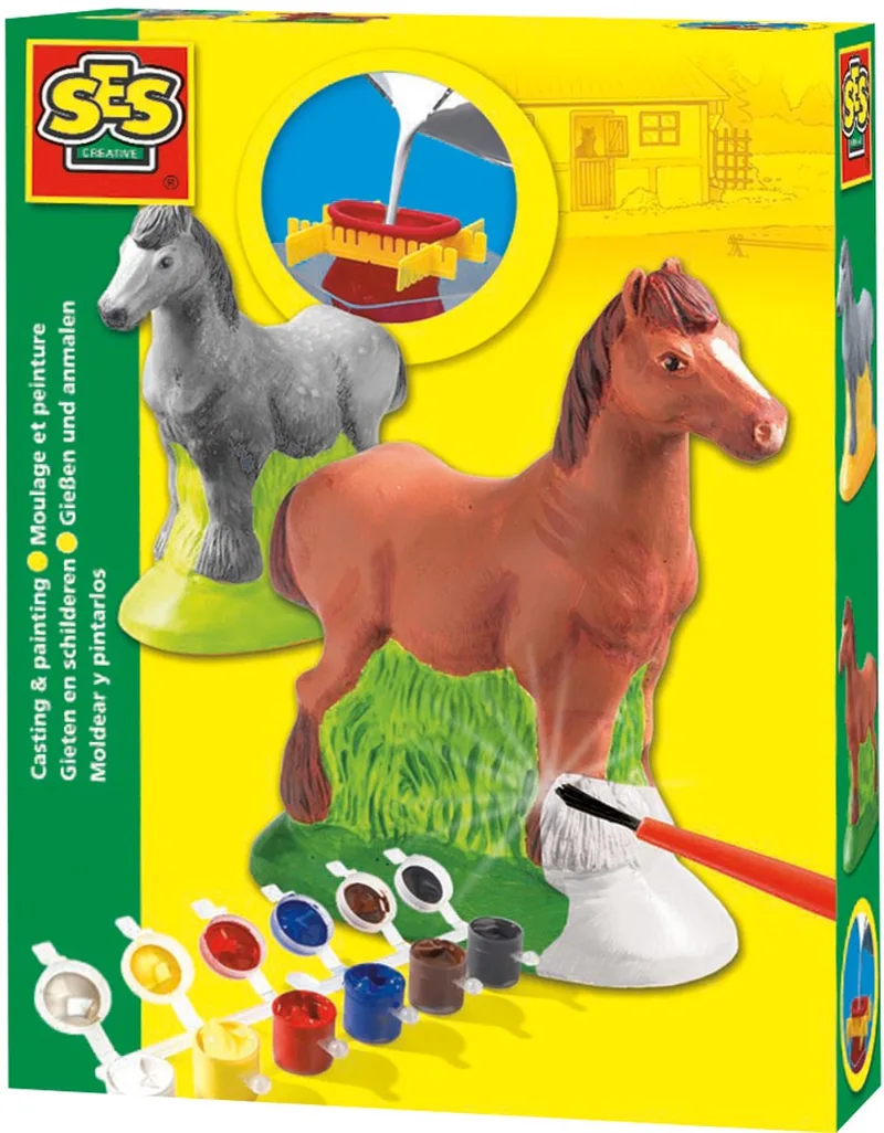 Gieten en Schilderen - gips gieten - 3D paardenbeeld maken - inclusief gietmal, gips, verf en penseel - knutselen voor kinderen von SES Creative in Paard – Produktfoto