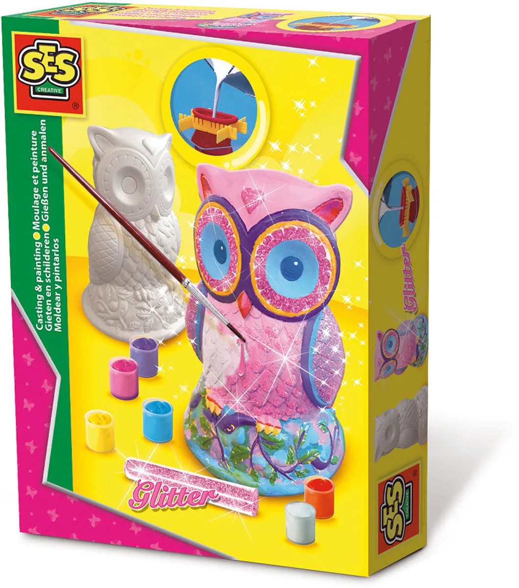 Gieten en Schilderen Set - 3D met Latex Gietmal - Voor Meisjes vanaf 5 Jaar - Knutselen - Schoencadeautjes Sinterklaas von SES Creative in Uil – Produktfoto