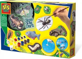Gieten en Schilderen Set - met Glow Verf - Voor Jongens vanaf 5 Jaar - Knutselen - Schoencadeautjes Sinterklaas by SES Creative in Enge beesten – product photo 1 of 6