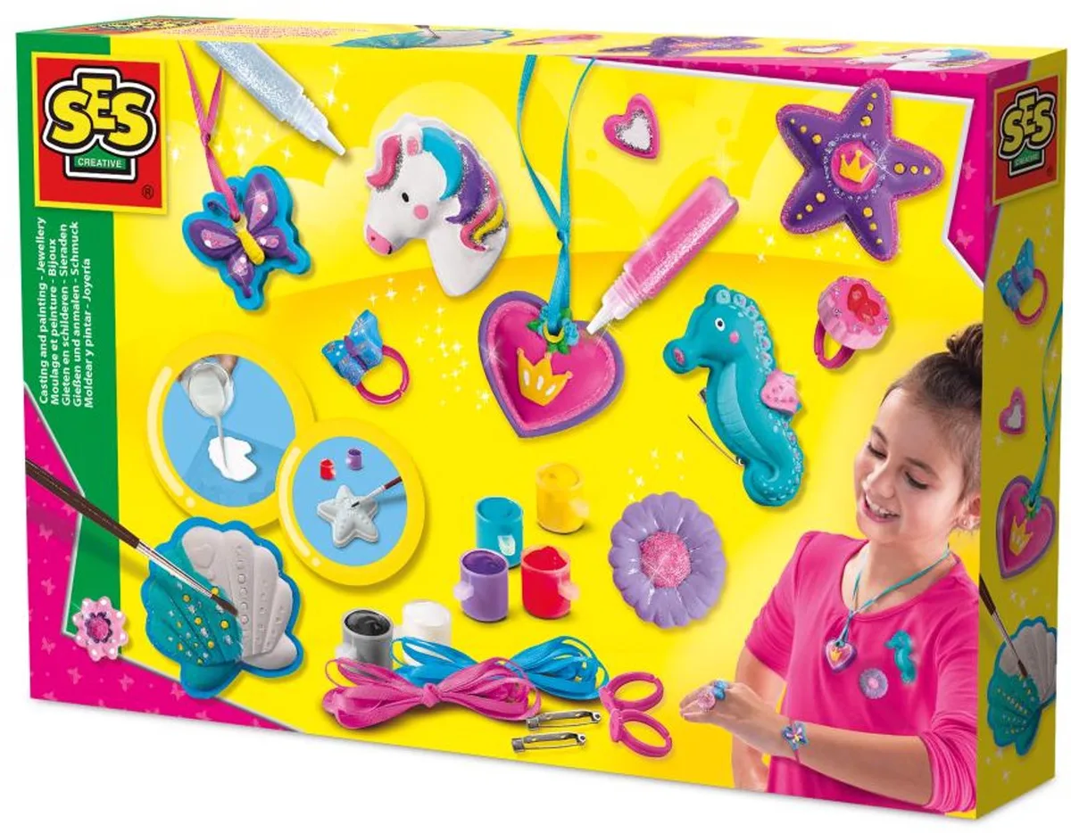 Gieten en Schilderen Set - met Koord - Voor Meisjes vanaf 5 Jaar - Knutselen - Schoencadeautjes Sinterklaas von SES Creative in Sieraden – Produktfoto