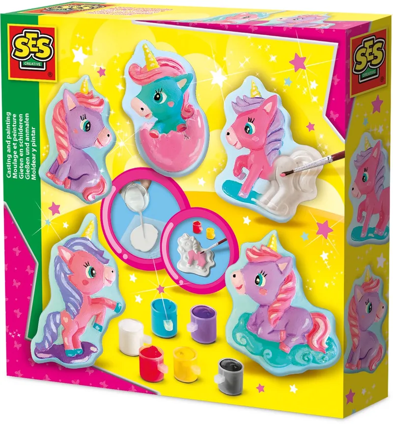 Gieten en Schilderen Set - met Verf - Voor Meisjes vanaf 5 Jaar - Knutselen - Schoencadeautjes Sinterklaas från SES Creative i Baby unicorns – produktbild 1 av 5
