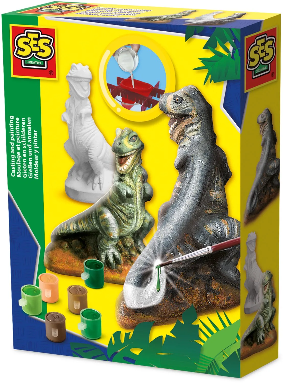 Gieten en Schilderen Set - T-Rex met Latex Gietmal - Voor Jongens vanaf 5 Jaar - Knutselen - Schoencadeautjes Sinterklaas von SES Creative in T-rex dino – Produktfoto