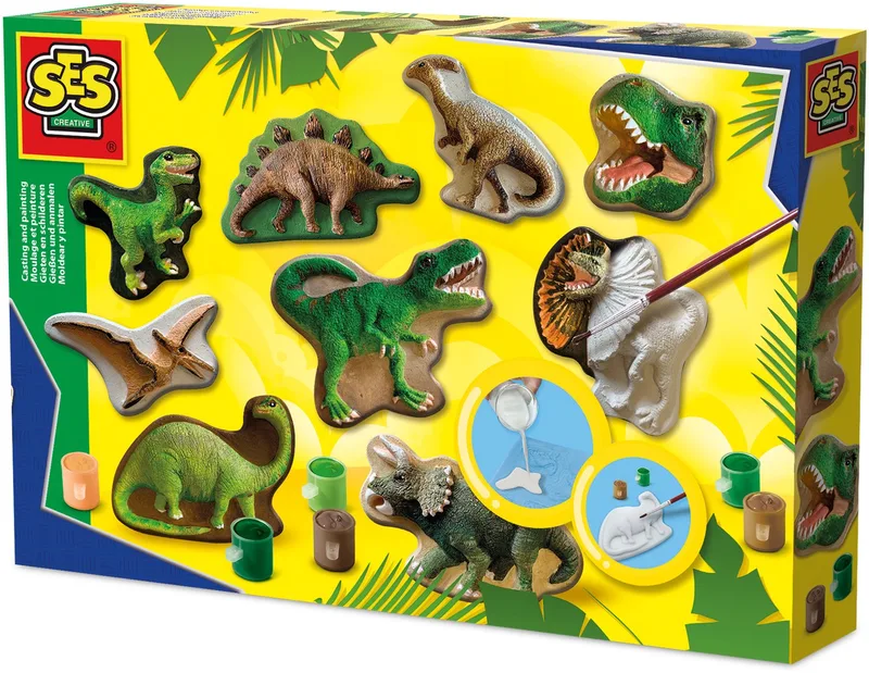 Gieten en Schilderen Set - Voor Jongens vanaf 5 Jaar - Knutselen - Sneldrogend - Schoencadeautjes Sinterklaas från SES Creative i Dinowereld – produktbild 1 av 4