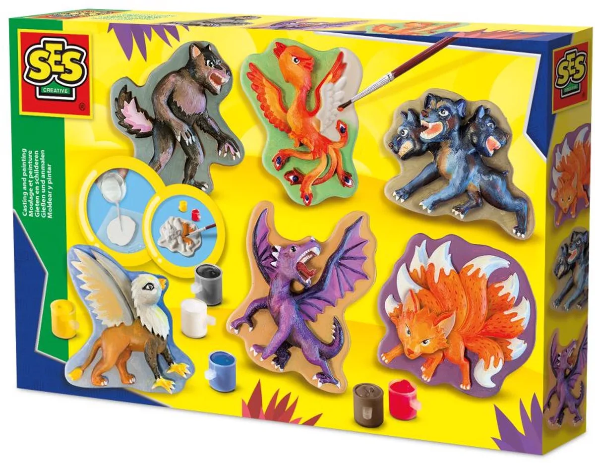 Gieten en Schilderen Set - Voor Jongens vanaf 5 Jaar - Knutselen - Schoencadeautjes Sinterklaas von SES Creative in Mythische wezens – Produktfoto