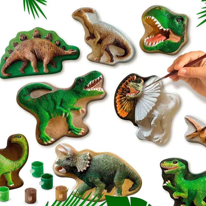 Gieten en Schilderen Set - Voor Jongens vanaf 5 Jaar - Knutselen - Sneldrogend - Schoencadeautjes Sinterklaas från SES Creative i Dinowereld – produktbild 3 av 4