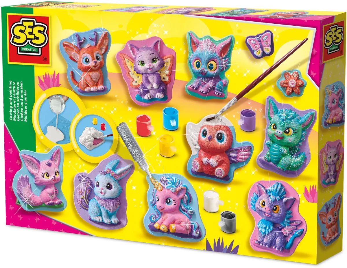 Gieten en Schilderen Set - Voor Meisjes vanaf 5 Jaar - 11 Stuks - Knutselen - Schoencadeautjes Sinterklaas von SES Creative in Fantasiefiguren – Produktfoto