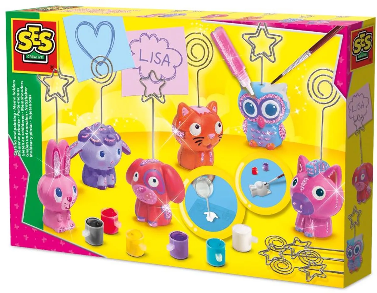 Gieten en Schilderen Set - voor Notities - Voor Meisjes vanaf 5 Jaar - Knutselen - Schoencadeautjes Sinterklaas de SES Creative en Memohouders – photo du produit