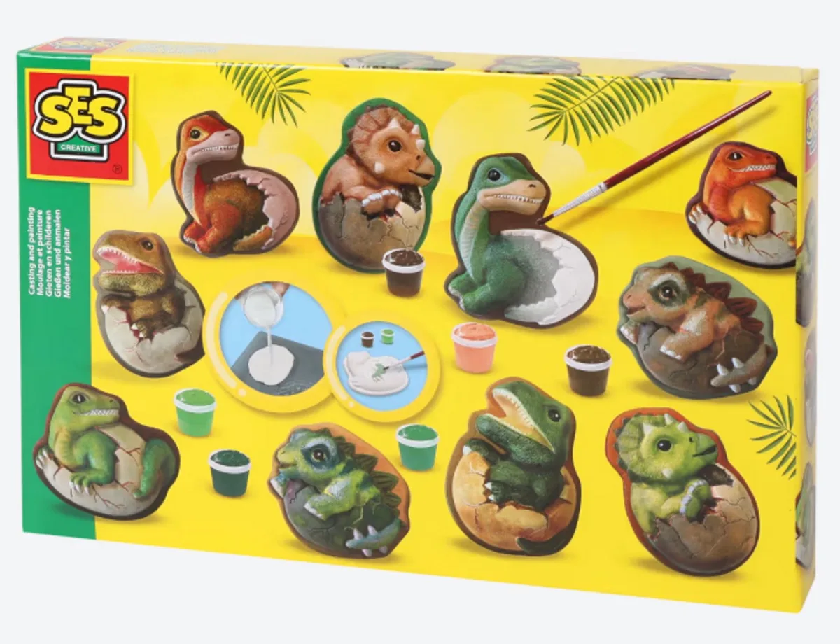 Gipsgieten en Schilderen Dino von SES Creative in Mehrfarbig – Produktfoto