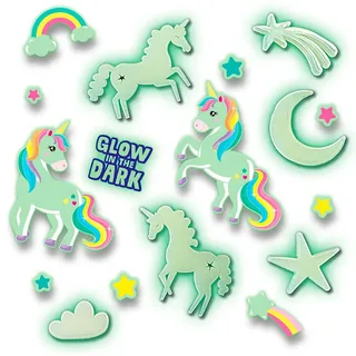 Glow in the Dark Muurdecoratie - Vanaf 5 Jaar - 24 Stuks - Muurstickers Kinderkamer - Schoencadeautjes Sinterklaas från SES Creative i Glowing unicorns – produktbild 3 av 3