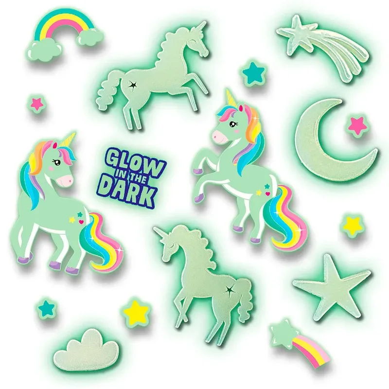 Glow in the Dark Muurdecoratie - Vanaf 5 Jaar - 24 Stuks - Muurstickers Kinderkamer - Schoencadeautjes Sinterklaas från SES Creative i Glowing unicorns – produktbild 3 av 3
