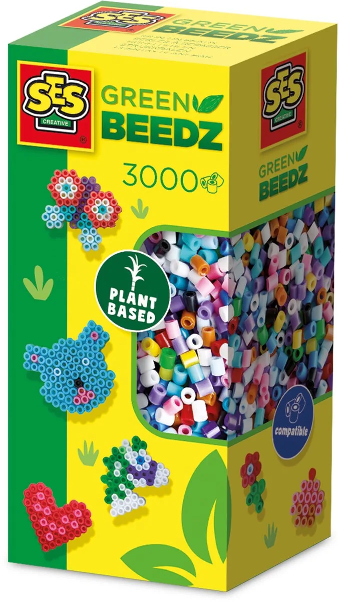 Green Beedz - Mix - Strijkkralen - 3000 Stuks - Gerecycled Materiaal - Duurzaam - Vanaf 5 Jaar de SES Creative en Green Beedz Mix – 3000 – photo du produit