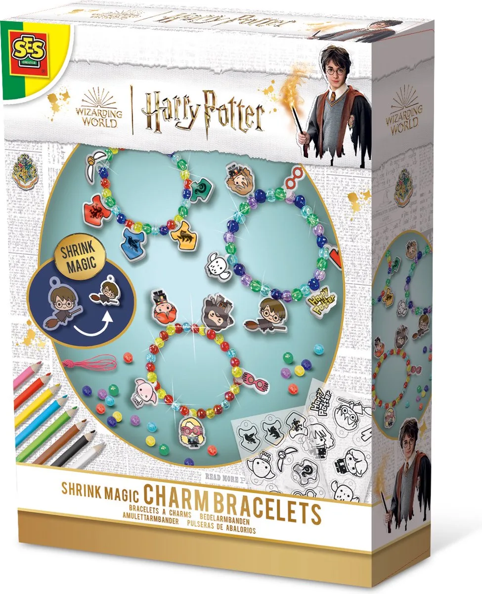 Harry Potter Bedelarmbanden met Krimpfolie - 3 Stuks - Vanaf 5 Jaar - Armbandjes Maken - Schoencadeautjes Sinterklaas de SES Creative en Harry Potter armbanden – photo du produit