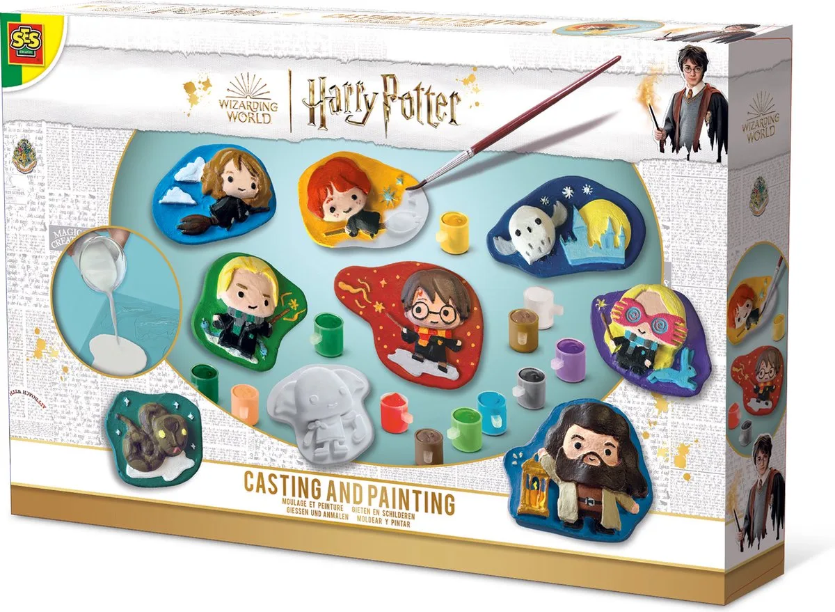 Harry Potter Gieten en Schilderen Set met Gietmallen - Vanaf 5 Jaar - Knutselen - Sneldrogend - Schoencadeautjes Sinterklaas från SES Creative i Harry Potter karakters – produktbild