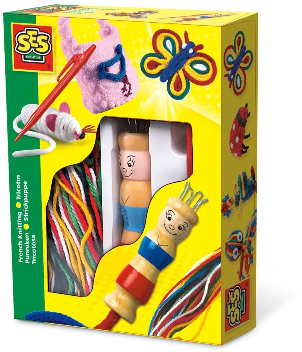 Houten Punnikpopje met Pen en Draden - Vanaf 5 Jaar - Knutselen - Schoencadeautjes Sinterklaas van SES Creative in Punniken – productfoto