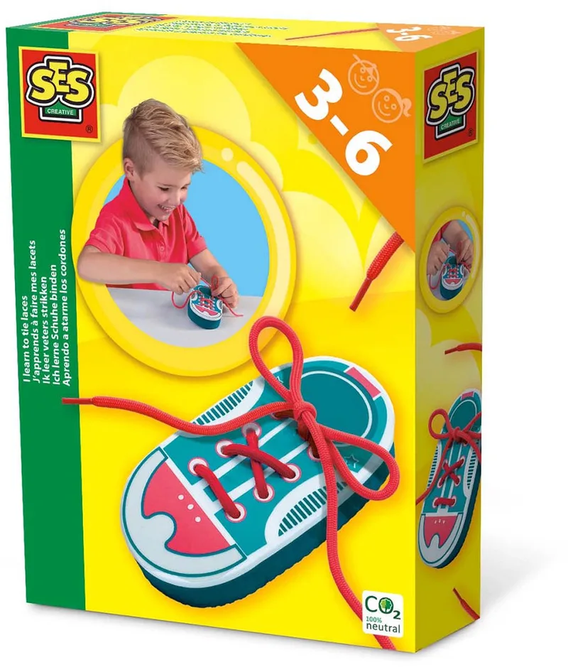 Ik Leer – Schoen van Foam met Veters – Educatief Speelgoed vanaf 3 jaar by SES Creative in Veters strikken – product photo
