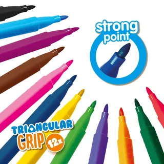 Kleuren op Nummer met 12 Driehoek Grip Stiften - Vanaf 3 Jaar - Tekenen - Goed Uitwasbaar - Schoencadeautjes Sinterklaas från SES Creative i Kleuren op nummer stiften – produktbild 3 av 5