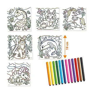 Kleuren op Nummer met 12 Driehoek Grip Stiften - Vanaf 3 Jaar - Tekenen - Goed Uitwasbaar - Schoencadeautjes Sinterklaas från SES Creative i Kleuren op nummer stiften – produktbild 2 av 5