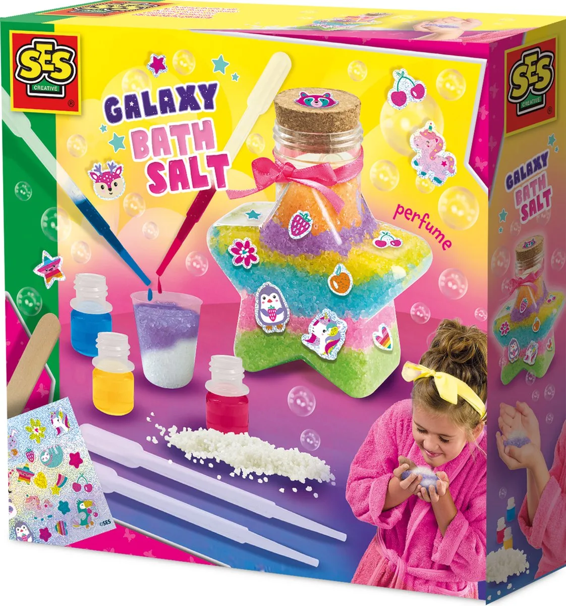 Lab met Stervormige Fles - Voor Meisjes vanaf 8 Jaar - Experimenteerset - Schoencadeautjes Sinterklaas fra SES Creative i Galaxy badzout – produktbillede