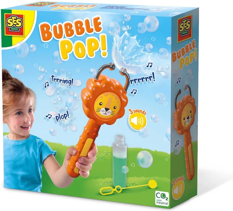 Leeuw - bellenblaas vanger - inclusief bellenblaassop en stokje by SES Creative in Bubble Pop – product photo
