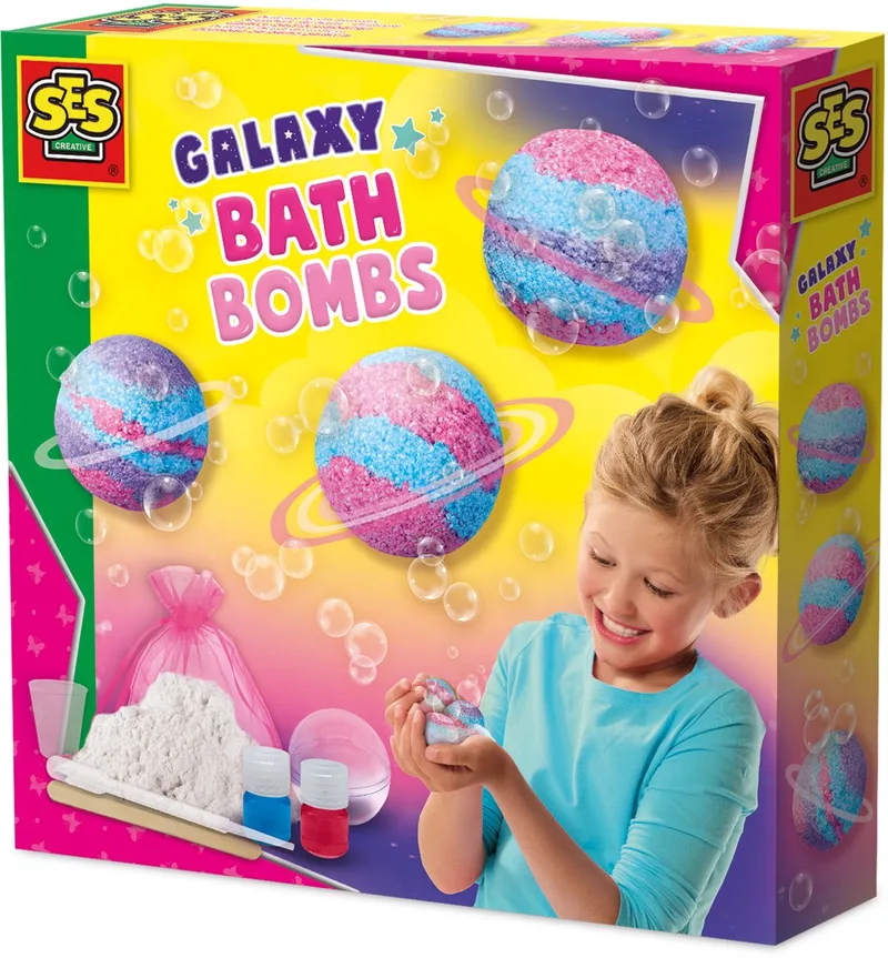 Maken met 2-Delige Mal - Voor Meisjes vanaf 8 Jaar - Experimenteerset - Schoencadeautjes Sinterklaas från SES Creative i Galaxy bad bruisballen – produktbild 1 av 4