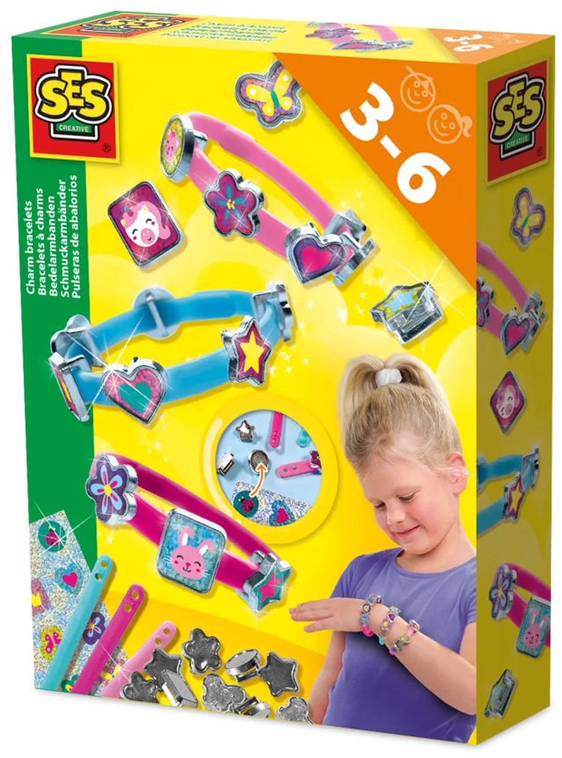 met 18 Bedels - 3 Stuks - Vanaf 3 Jaar - Armbandjes Maken - Schoencadeautjes Sinterklaas van SES Creative in Bedelarmbanden – productfoto