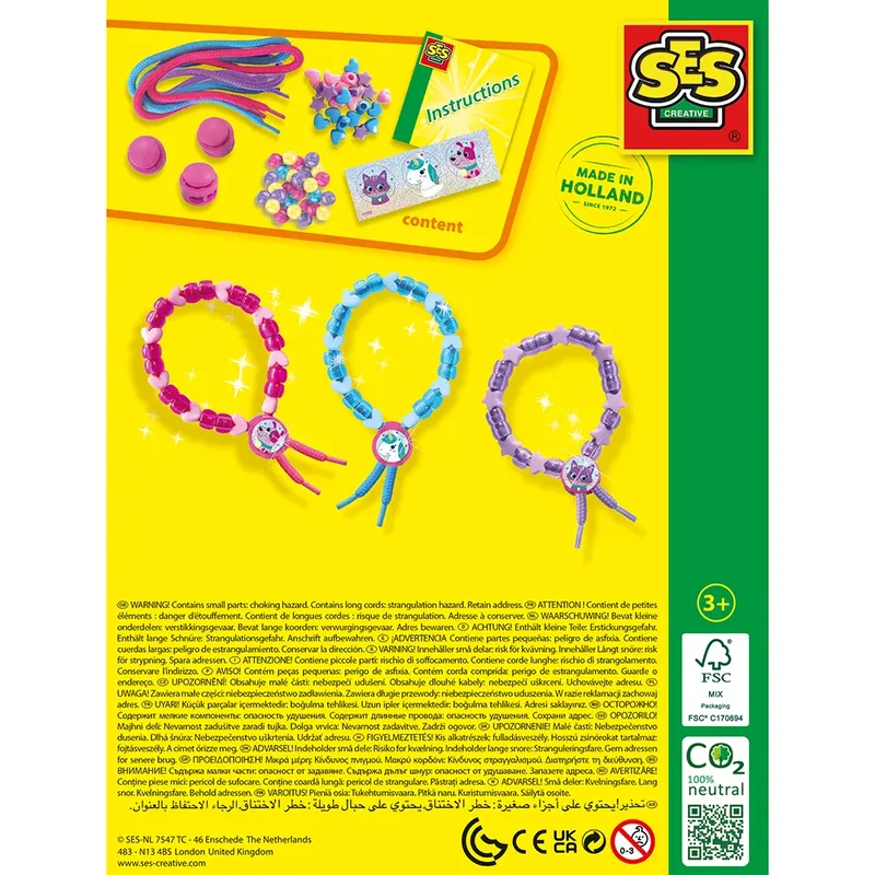 met 3 Veters en Verstelbare Sluitingen - Vanaf 3 Jaar - Armbandjes Maken - Schoencadeautjes Sinterklaas från SES Creative i Kralen armbanden – produktbild 3 av 5